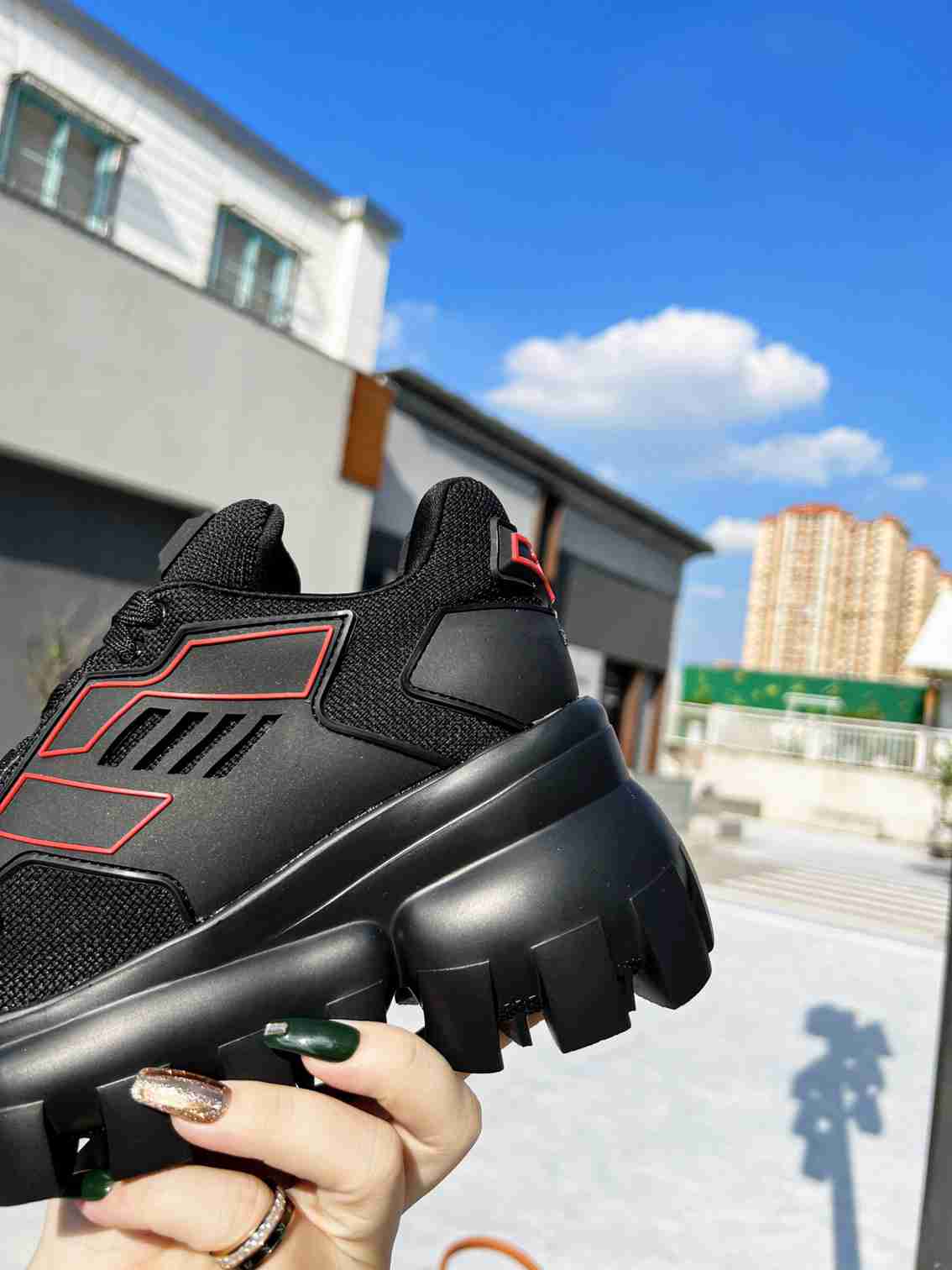 Prada Cloudbust Thunder Sneakers With Black And Red 2Eg2933Lgnf0002