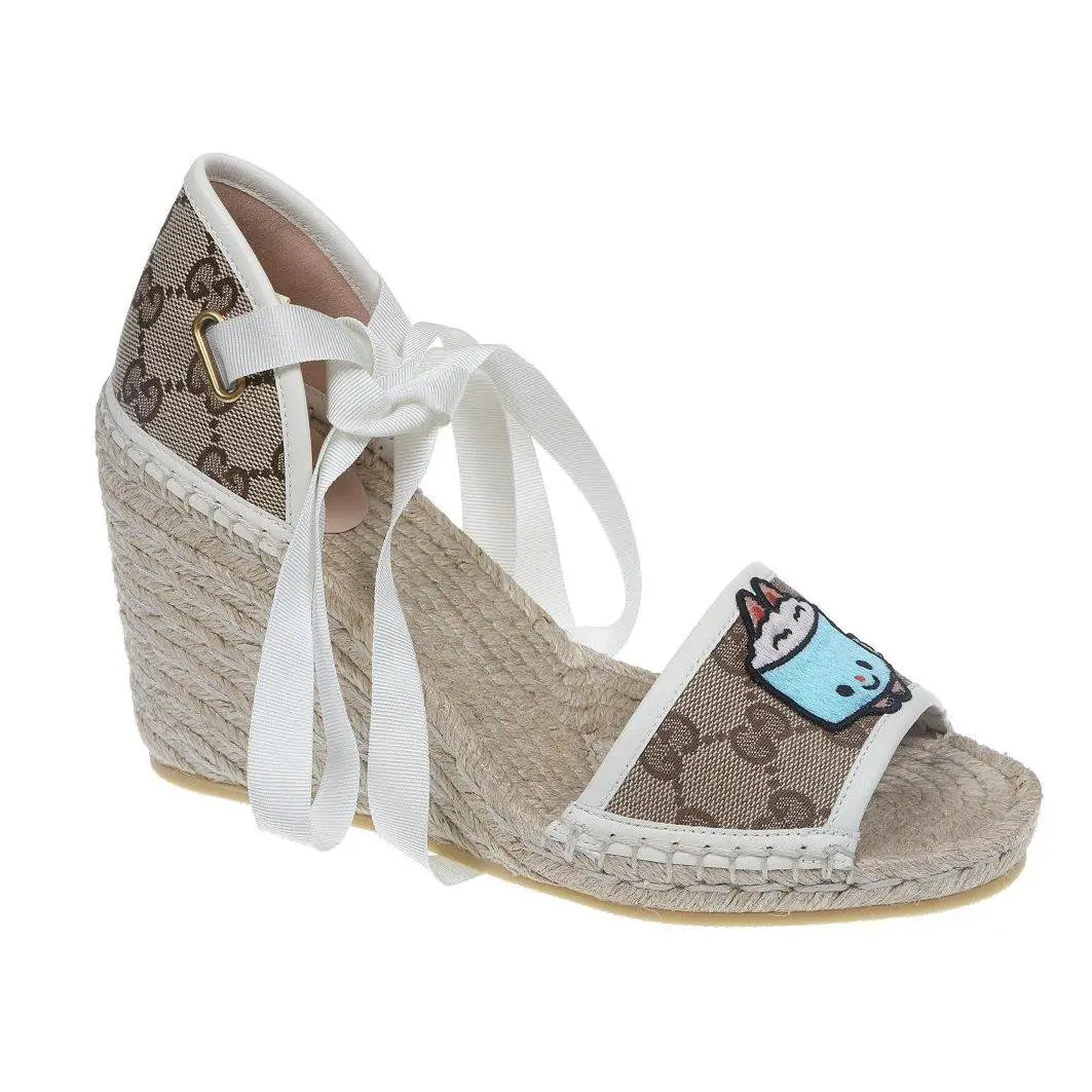 Gucci Women’S Gg Espadrille With Patch White