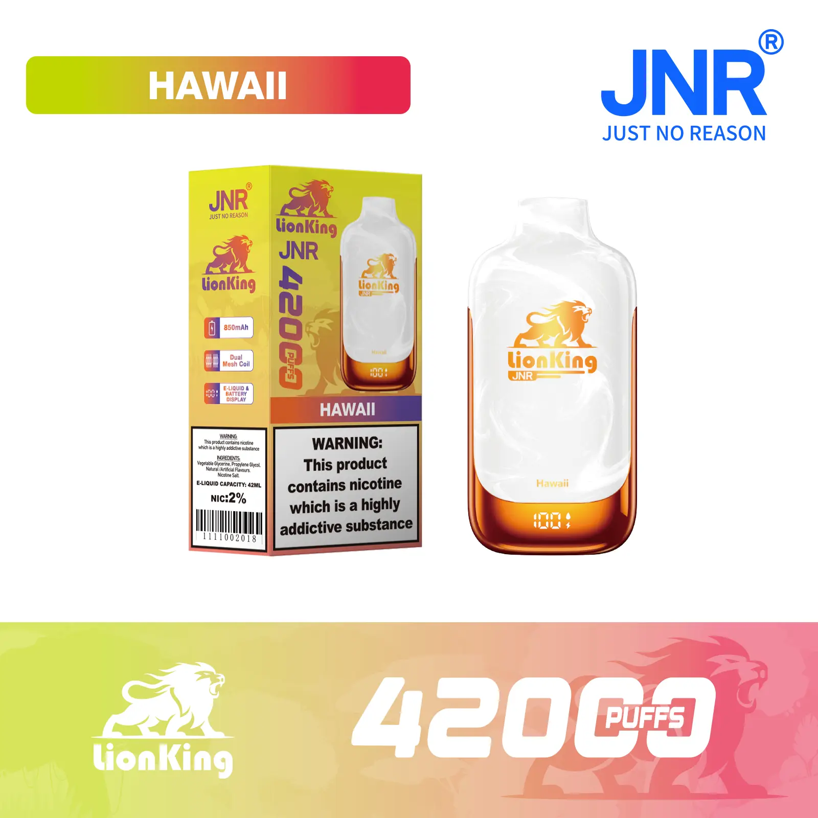 JNR Lionking 42K Puffs Disposable Vape