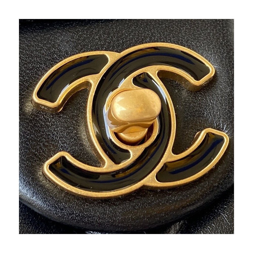 Chanel Mini Flap Bag in Lambskin with Enamel CC