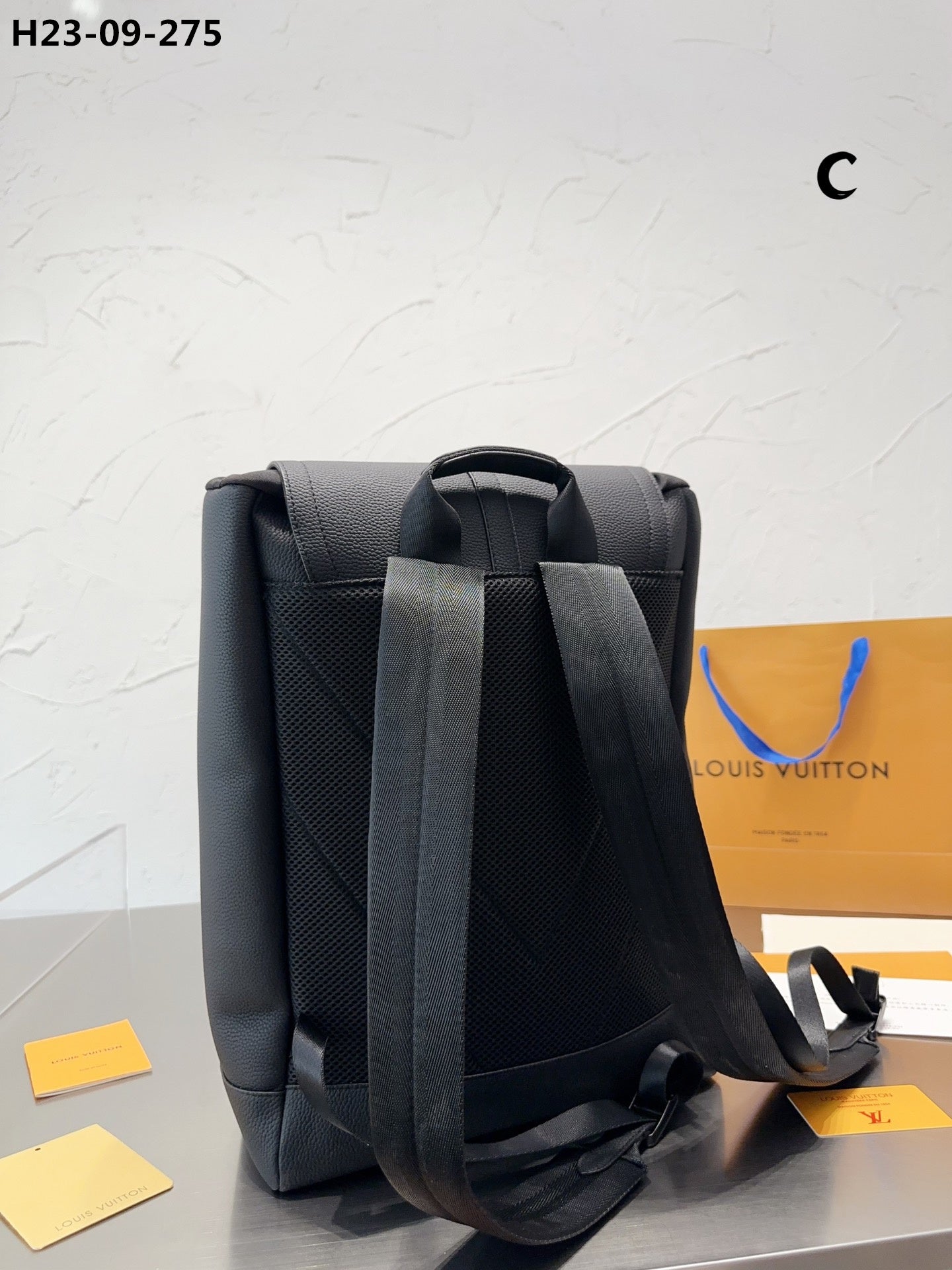 Louis Vuitton Christopher Slim Backpack Rucksack Taurillon Leather Black 40Cm M58644 For Men