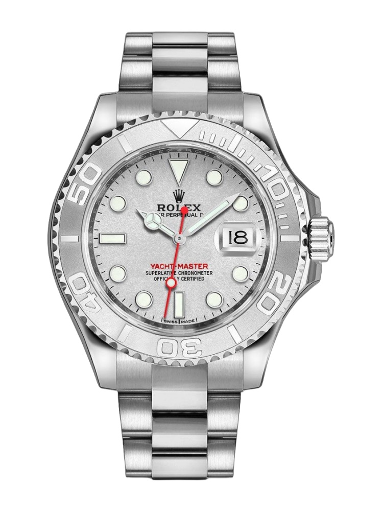 【Super Clone】Rolex Yacht-Master 116622 Stainless Steel platinum Dial 40mm Mens Replica Watch