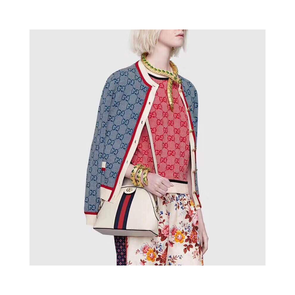 Gucci Ophidia Small Shoulder Bag in White Leather