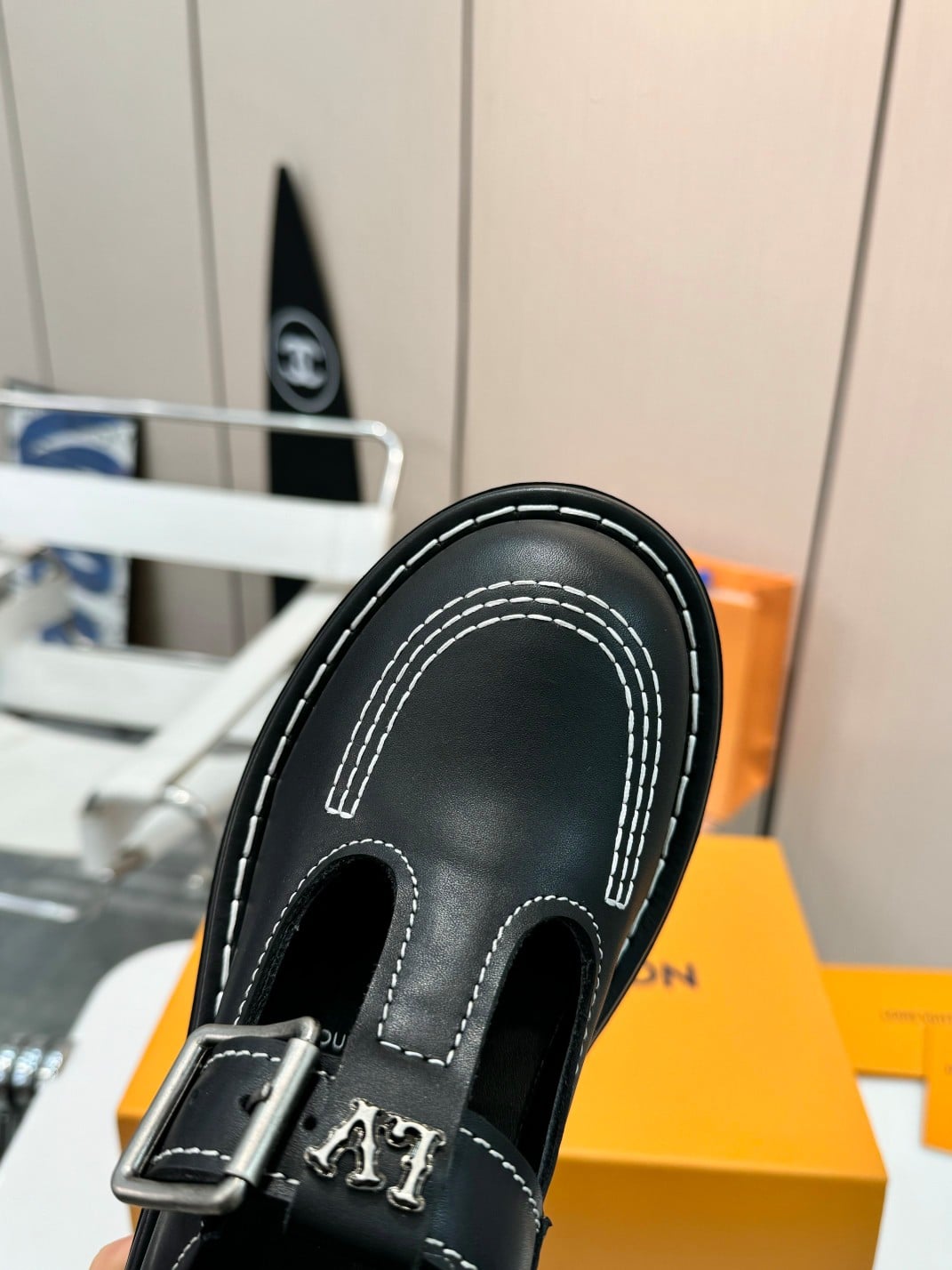 Louis Vuitton Lv Checker Mary Jane Black 1Acnow