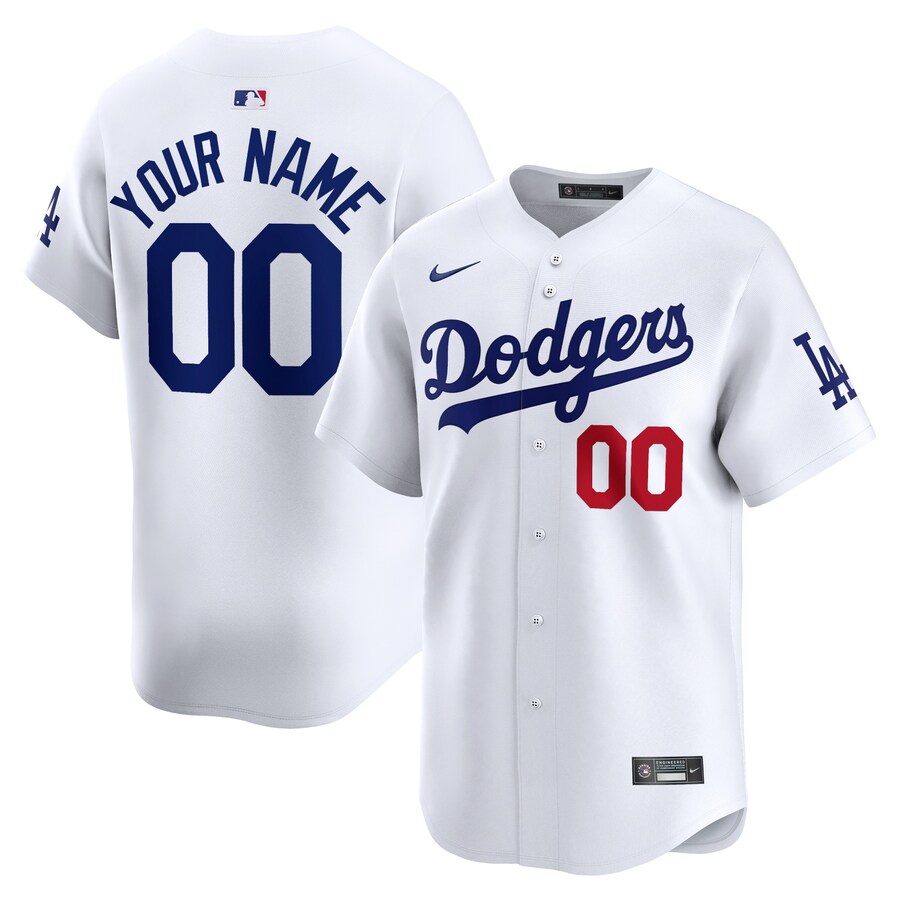 Los Angeles Dodgers Youth Home Limited Custom Jersey White