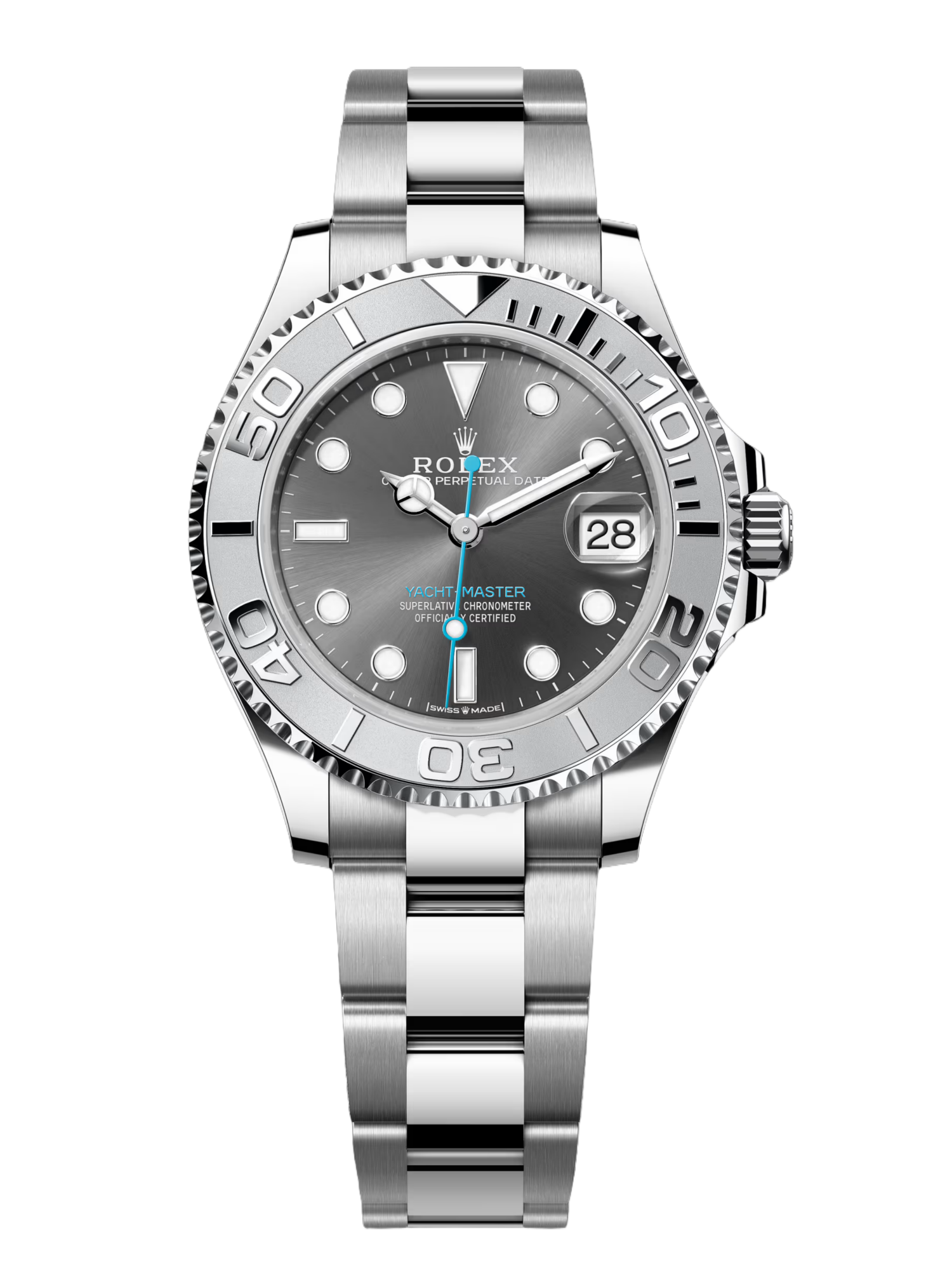 【Super Clone】Rolex Yacht-Master 37 Automatic Slate Grey Dial Platinum Bezel Steel M268622 0002 Women's Watch