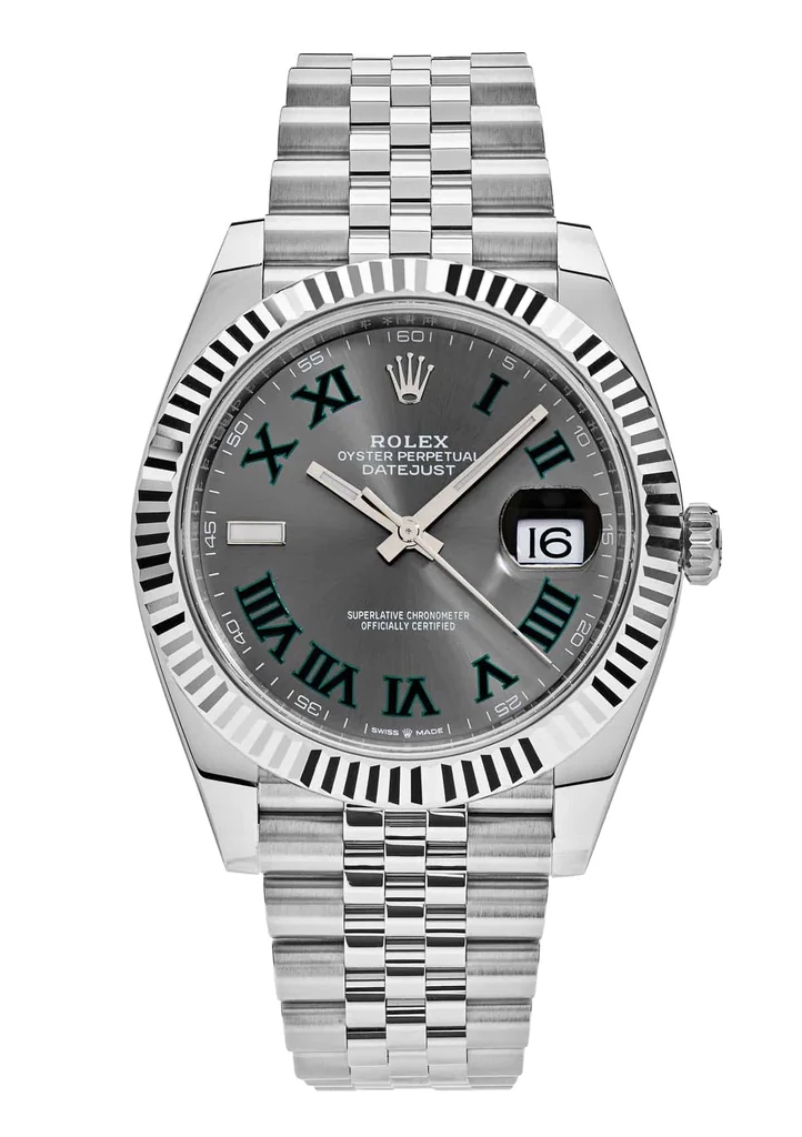 Rolex Datejust 41mm Rhodium Dial 126334 “Wimbledon” Flutted / Jubilee