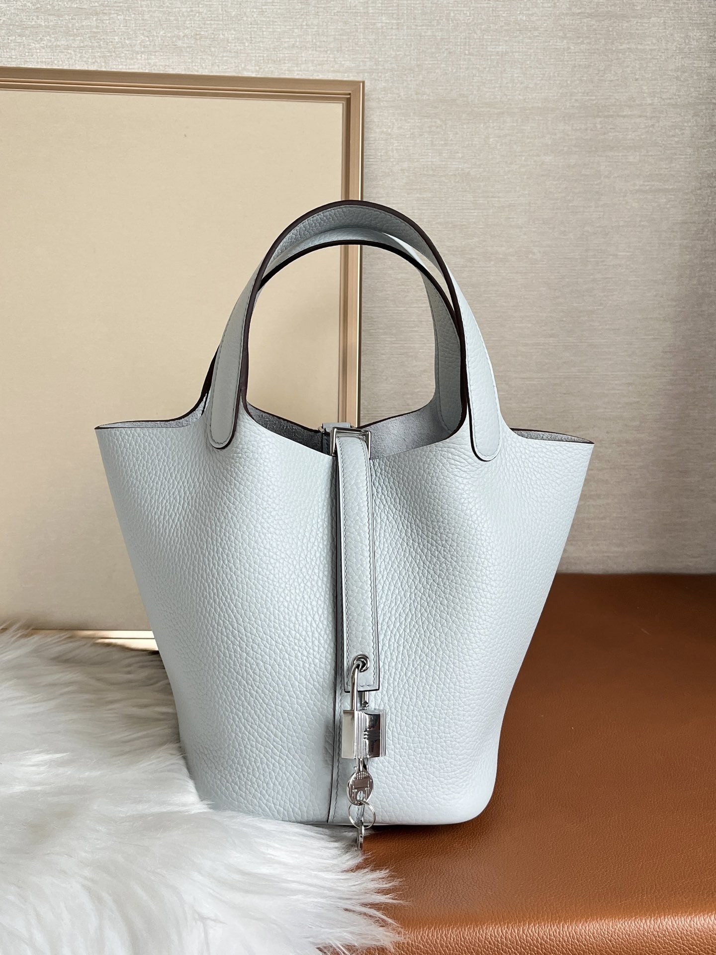 Hermes Picotin Lock 18Cm Gris Pale