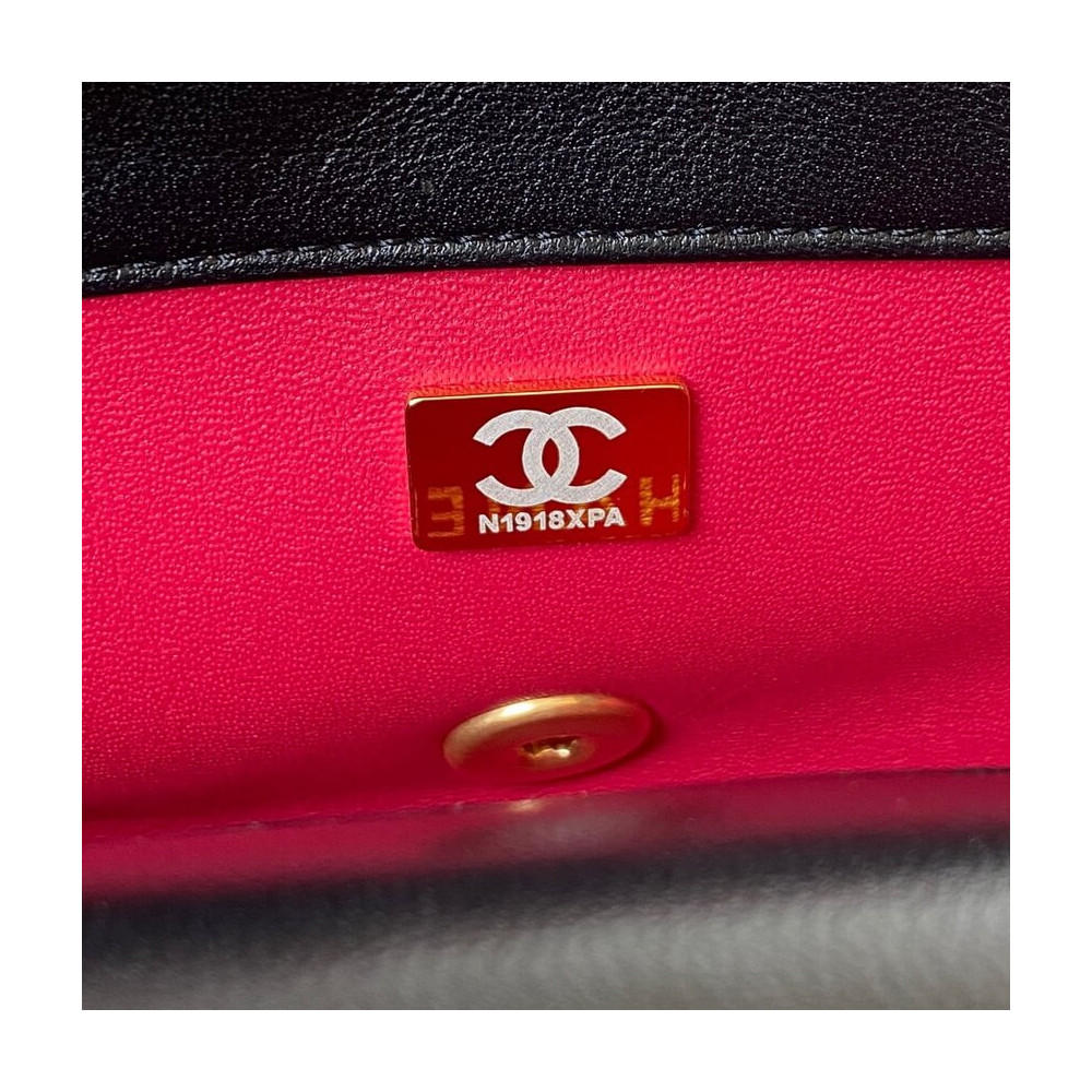 Chanel Mini Flap Bag in Lambskin with Enamel CC