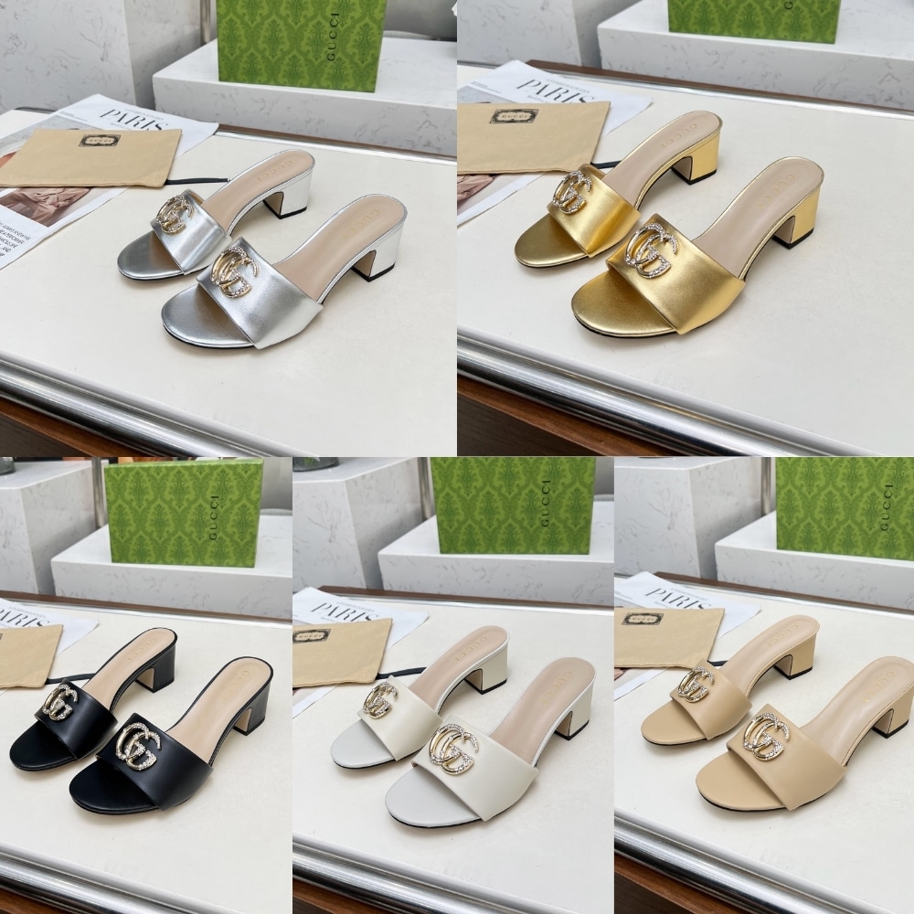 Gucci Nojum Women’S Slide Sandal Metallic Gold ?817257 B8B00 8024
