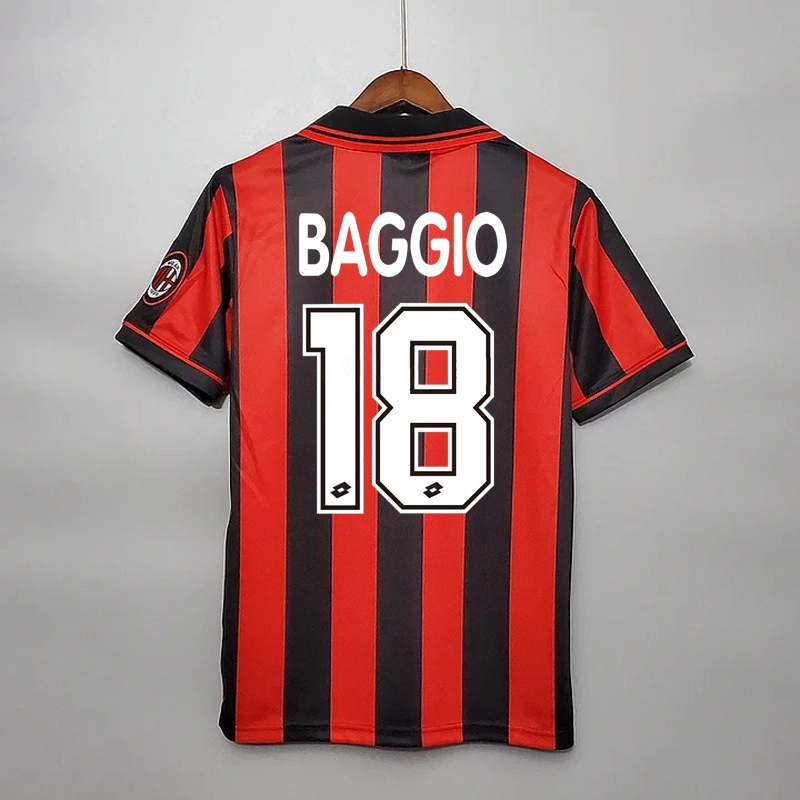 Retro 1996-97 AC Milan home BAGGIO BARESI VIEIRA  ALBERTINI  Football jersey