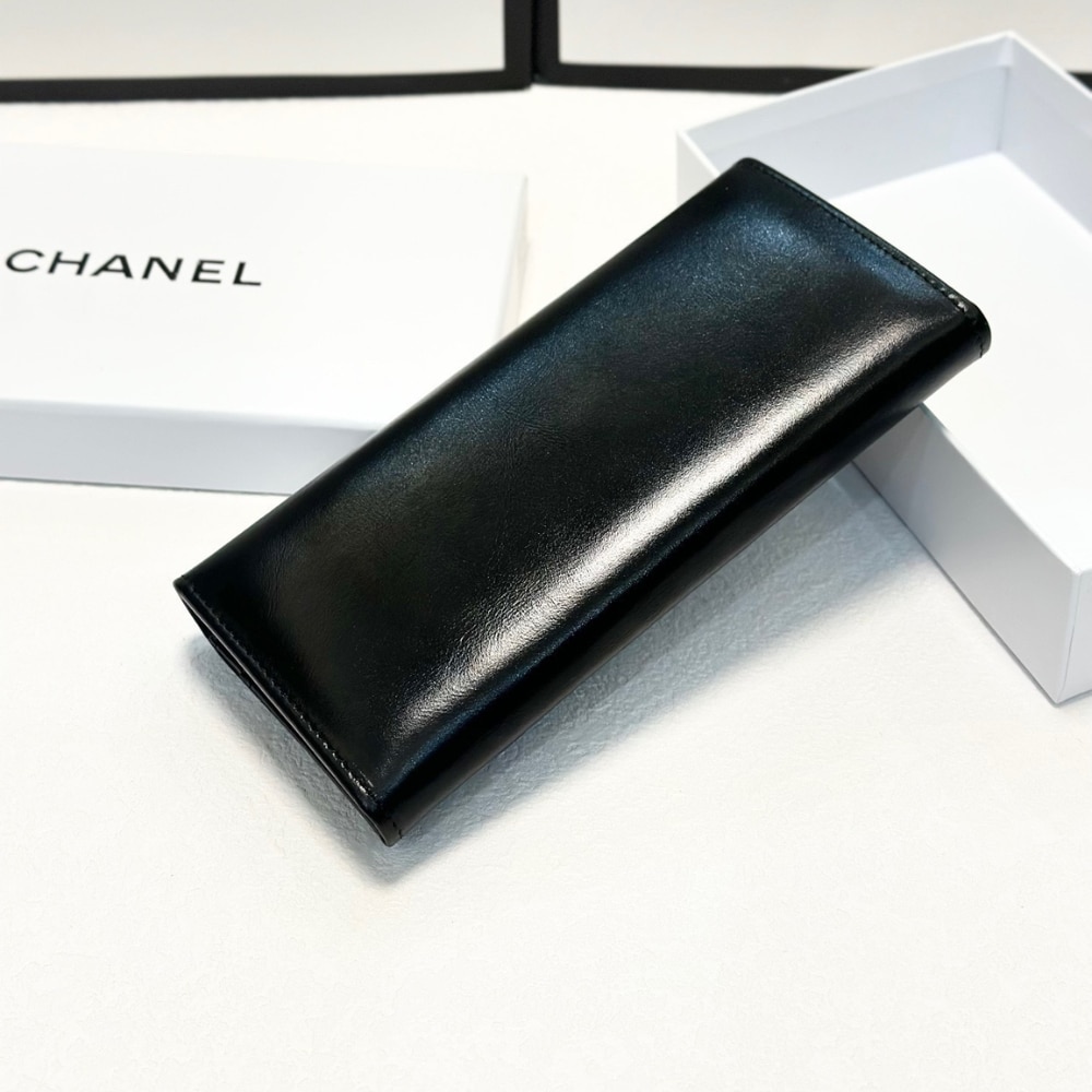 Chanel Long Wallet Black 19Cm