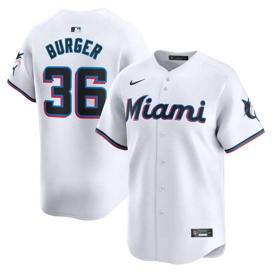 Jake Burger Miami Marlins Home Limited Player Jersey White