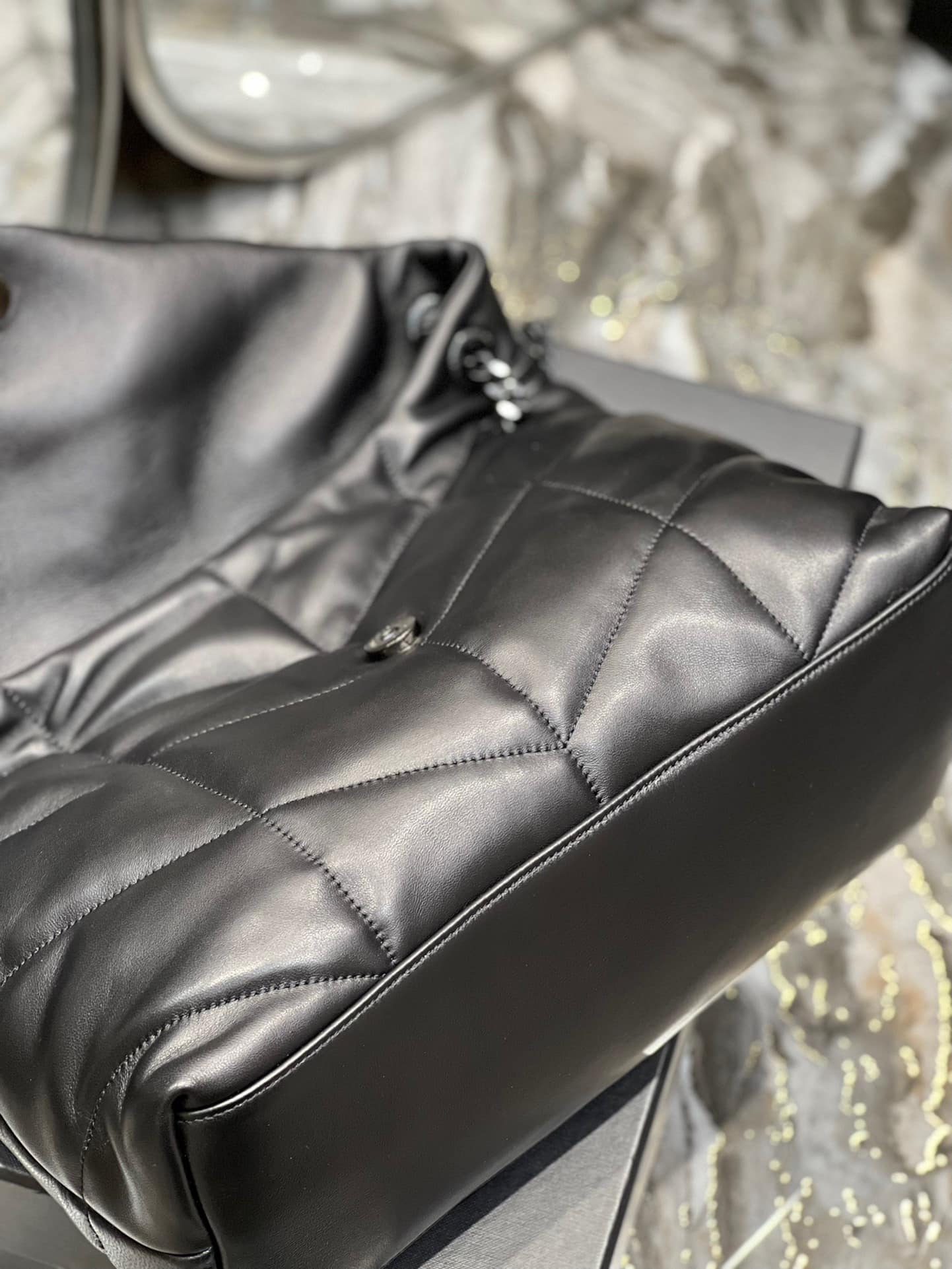 Saint Laurent Puffer Medium Chain Bag In Quilted