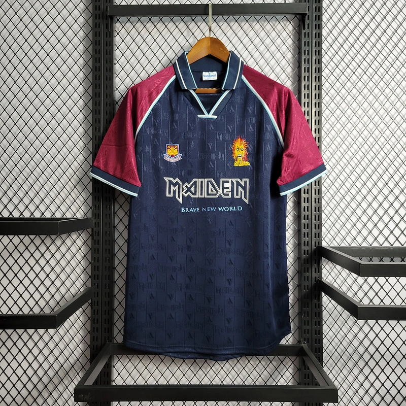 Retro 1999 West Ham Iron Maiden home joint board Football jersey retro