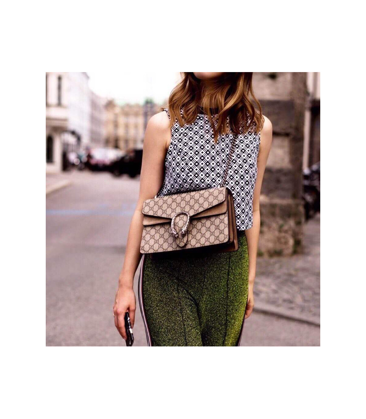Gucci Dionysus Small GG Shoulder Bag Apricot