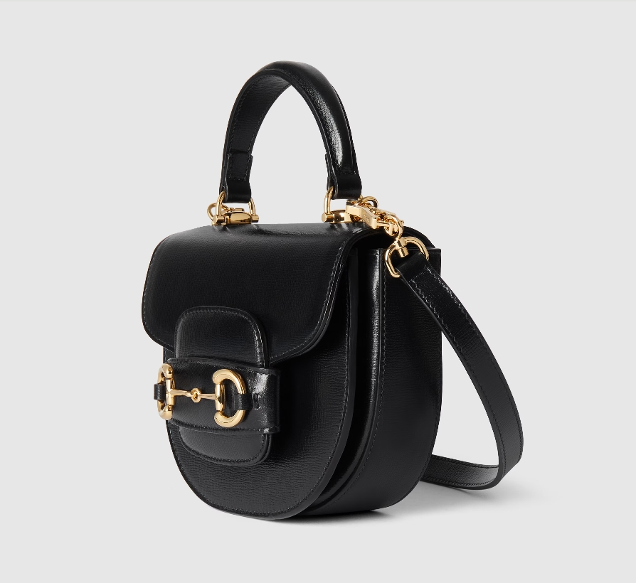 GUCCI HORSEBIT 1955 MINI TOP HANDLE BAG-Black-‎781387