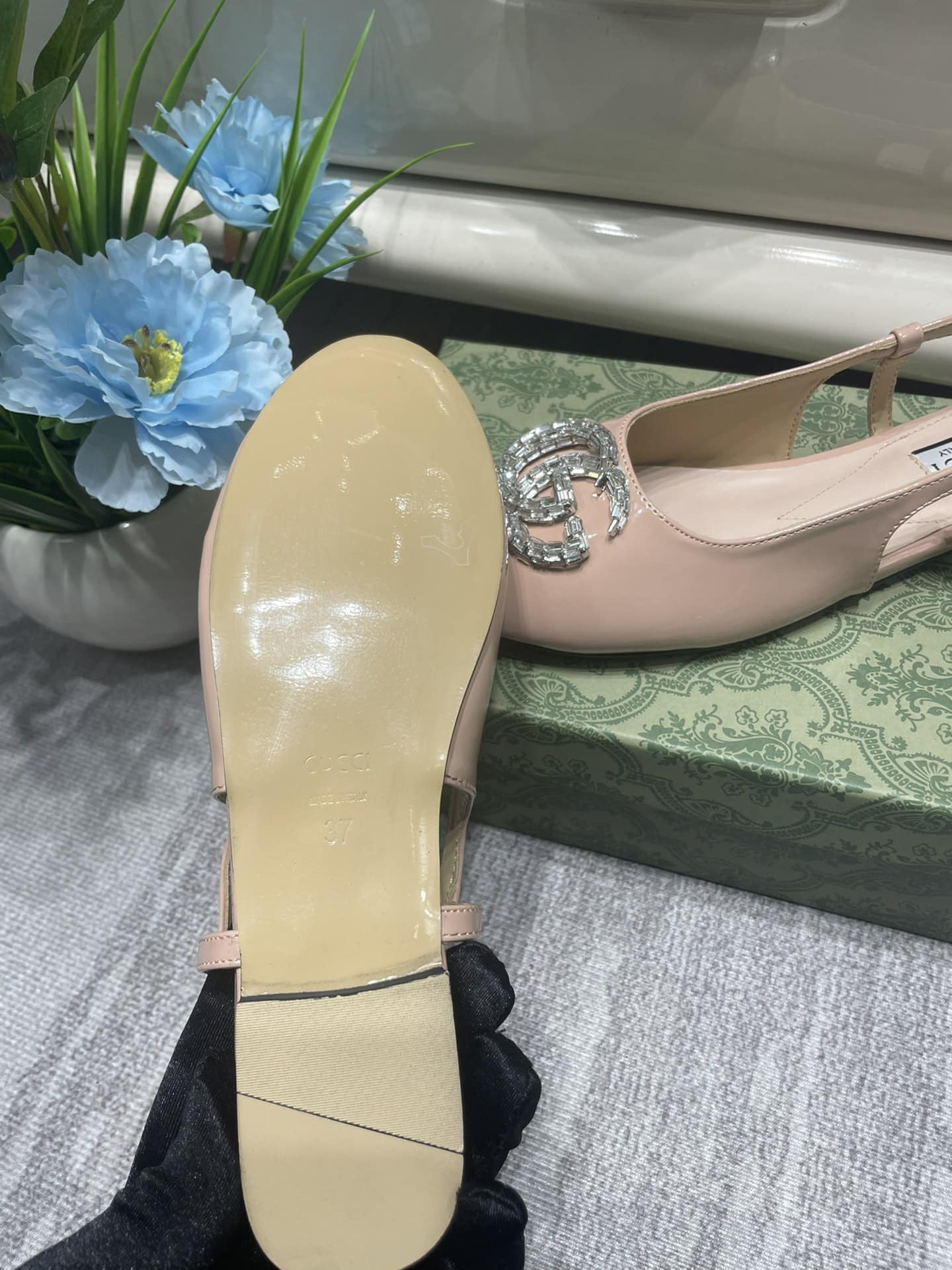 Gucci Women’S Ballerina With Double G Pale Pink 762765 Bnc00 6705