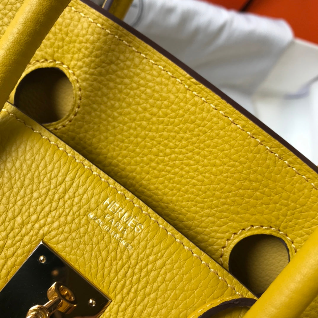 Hermes Birkin Amber Yellow Togo Leather Gold Hardware