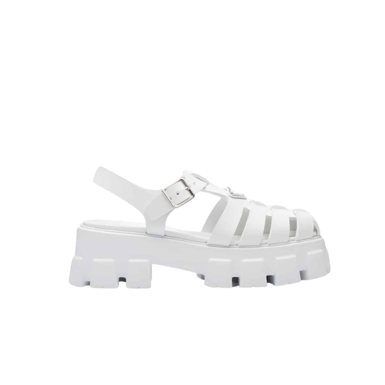 Prada Monolith Foam Rubber Sandals White 1X853M 3Lkk F0009 F 055