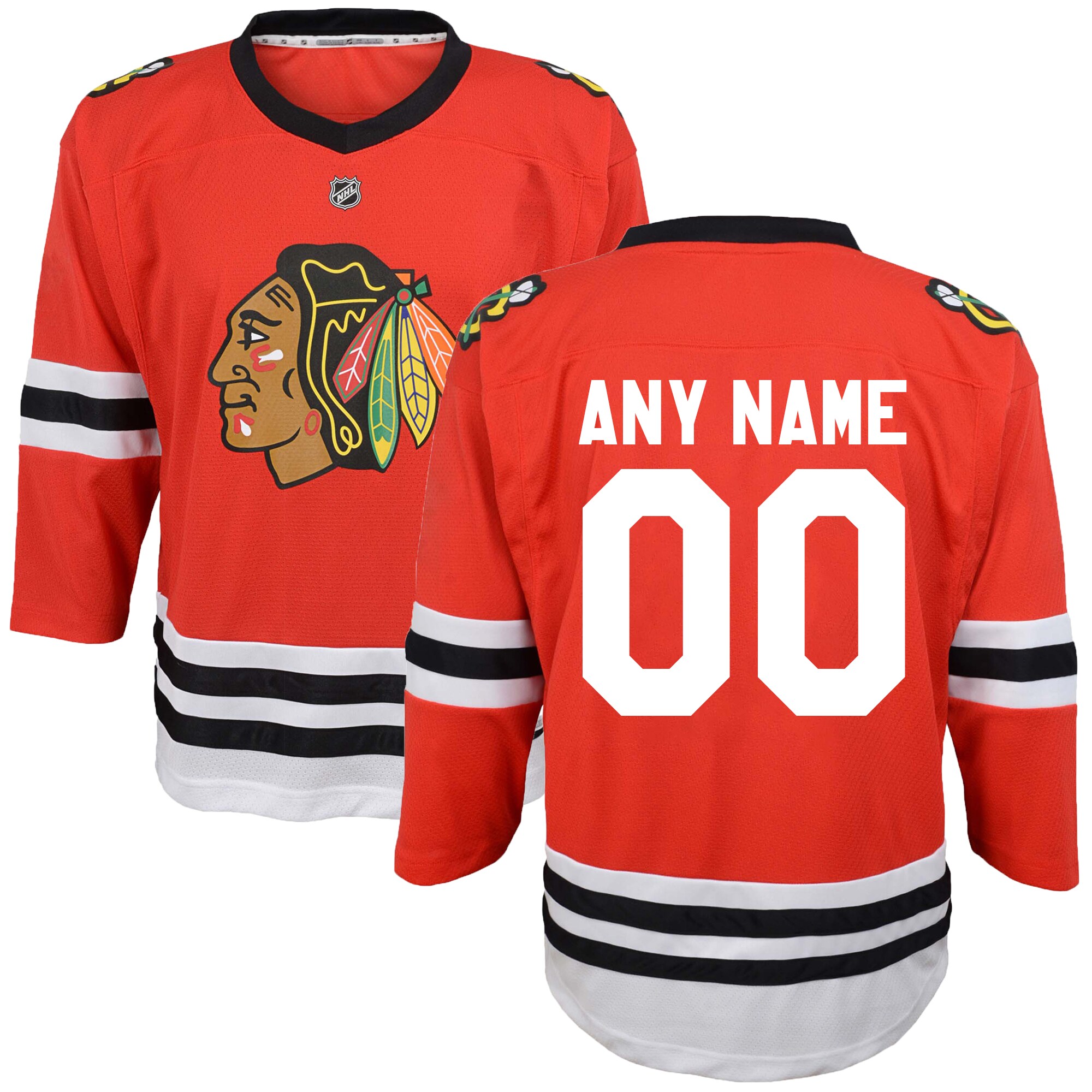 Chicago Blackhawks Preschool Replica Custom Jersey – Red