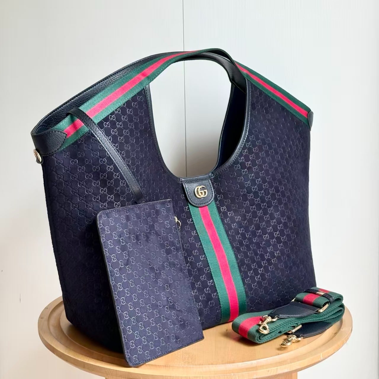Gucci Giglio Large Tote Bag Dark Blue 60Cm 853971 Caabv 4541