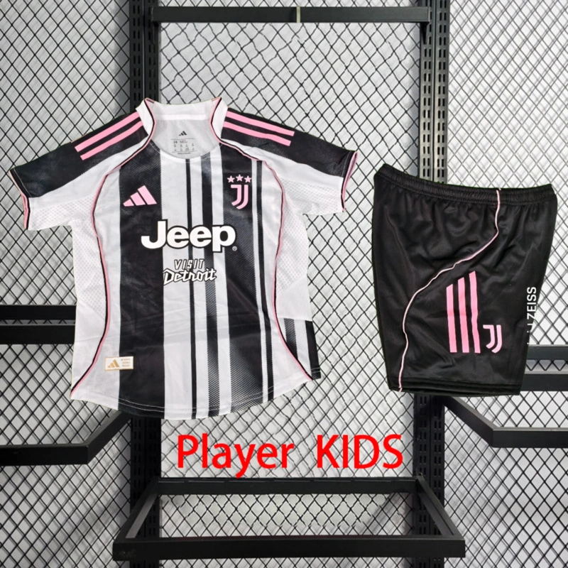 Player 2025-26 Juventus Home Kids football jersey Player KIDS
