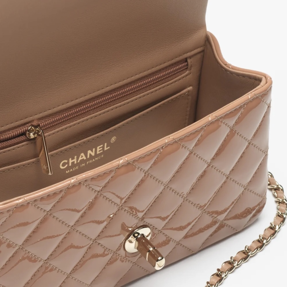 Chanel Mini Classic Bag With Top Handle Dark Beige 20Cm AS2431 B18237 NZW53