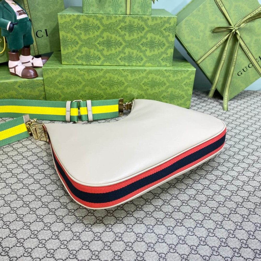 Gucci Oatmeal Leather Attache Medium Shoulder Bag