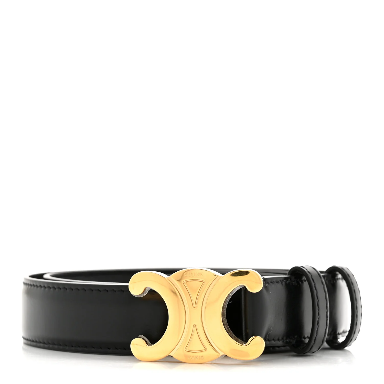 Box Calfskin Medium 25mm Triomphe 75 30 Belt Black