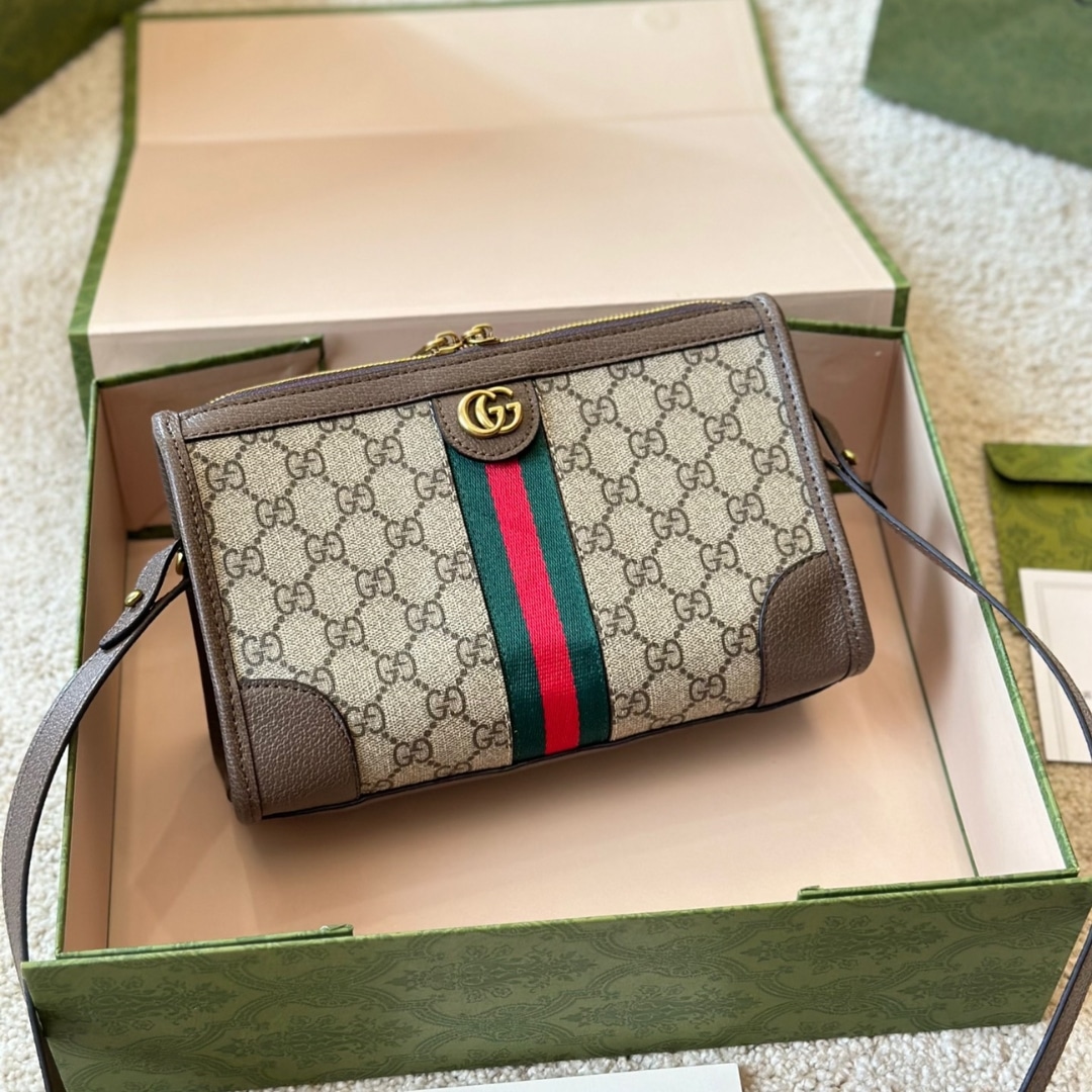 Gucci Ophidia Gg Messenger Bag Beige Ebony 25Cm 752581 96Iwt 8745