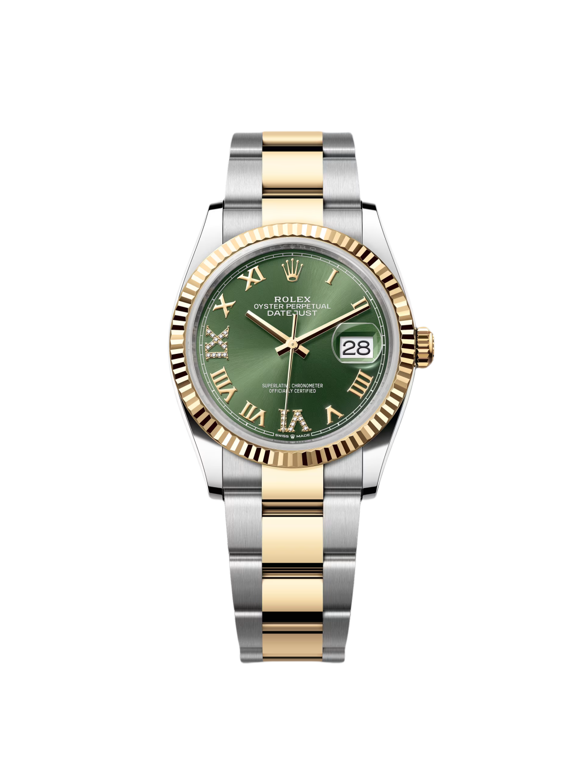 Rolex  Datejust 36mm 126233 Olive-green Roman Diamond Dial Two-Tone Jubilee Bracelet