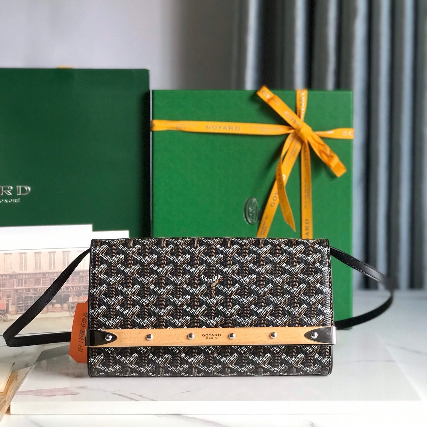 Goyard Monte-Carlo Pm Clutch 25 Cm Black Goyardine Canvas