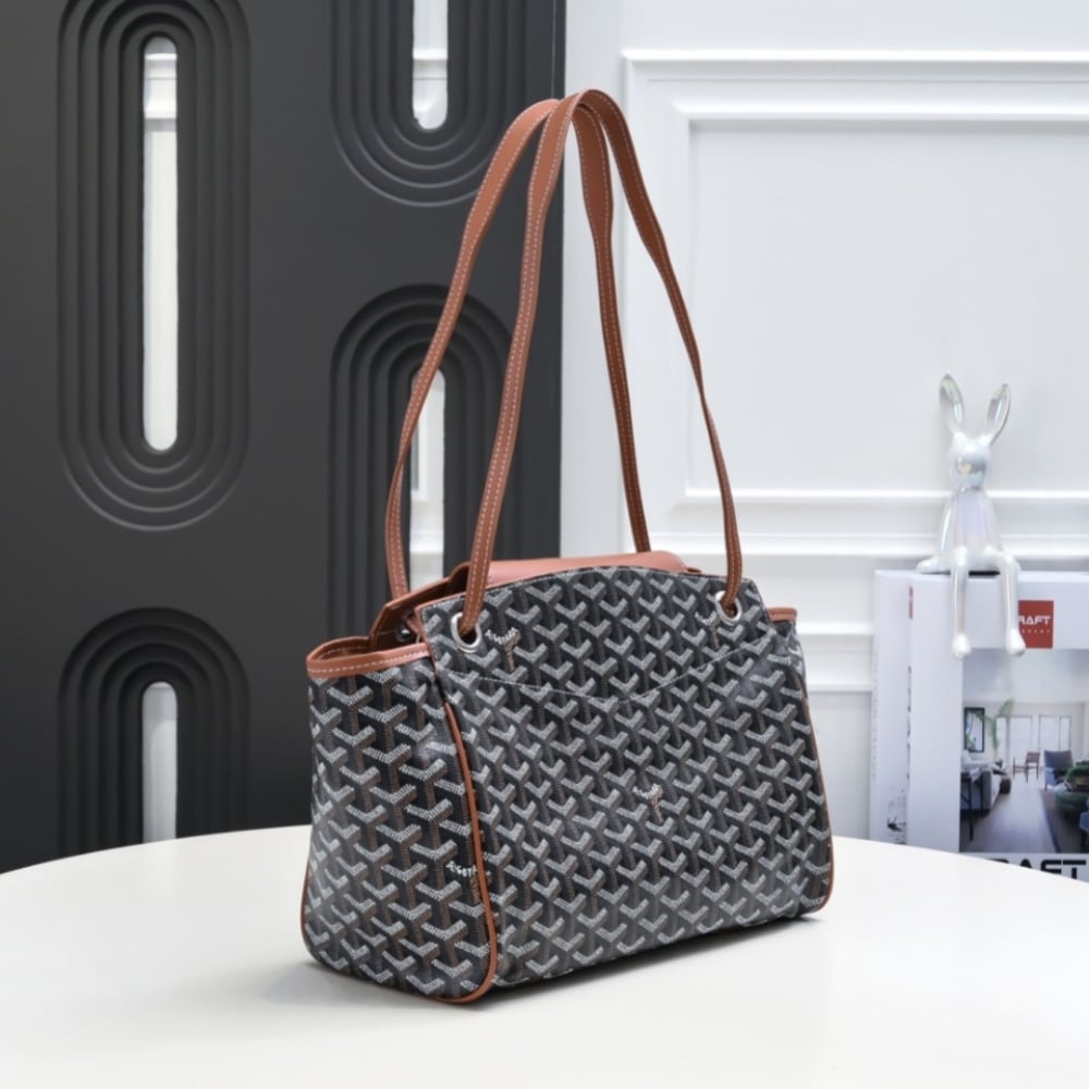 GOYARD ROUETTE SOUPLE BAG BLACK AND TAN 31CM