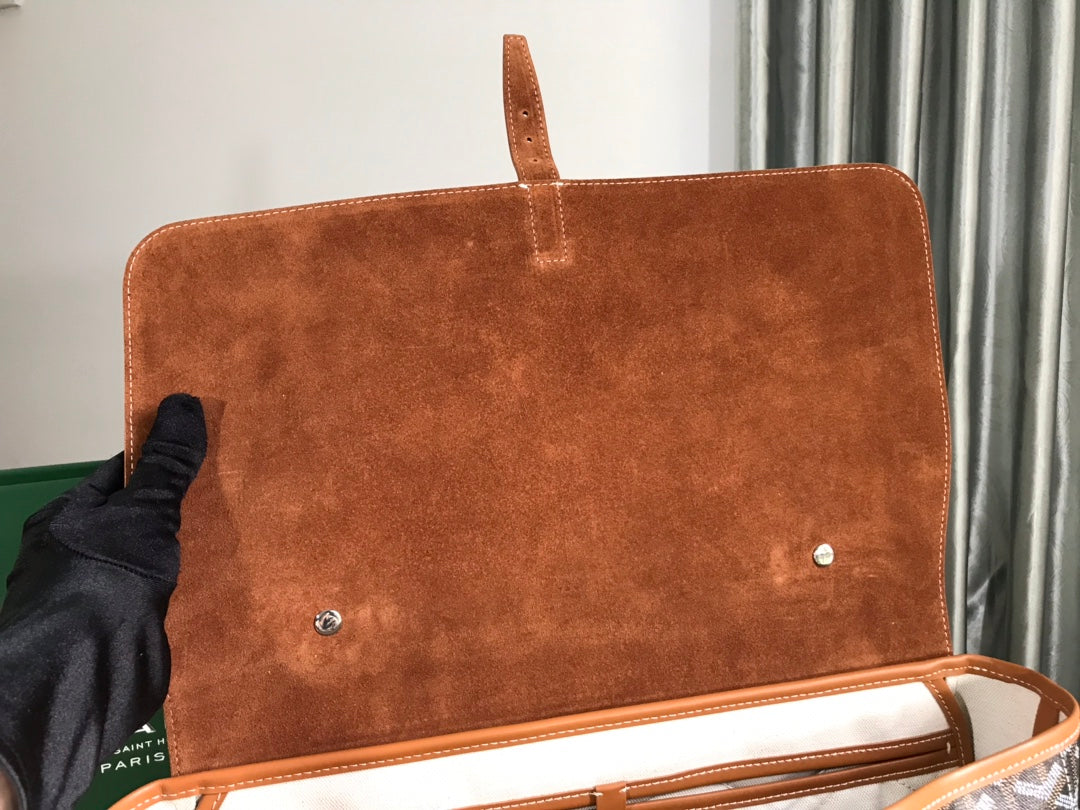 Goyard Citadin Bag 38Cm Black And Tan Canvas