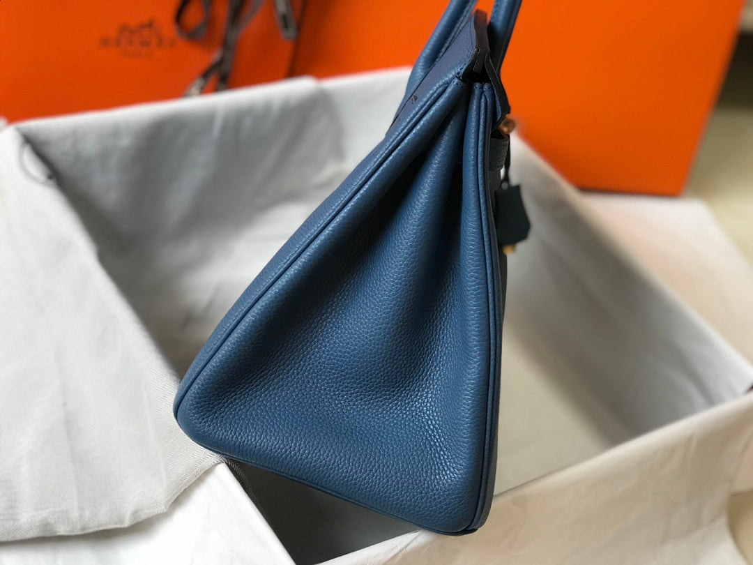Hermes Birkin 35Cm Dark Blue Togo Leather Gold Hardware