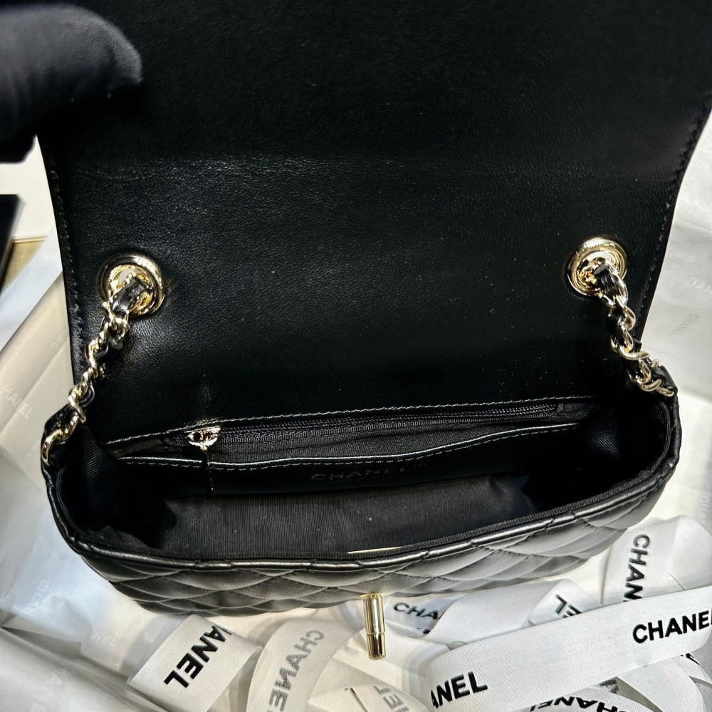 Chanel Mini Flap Bag in Black Lambskin