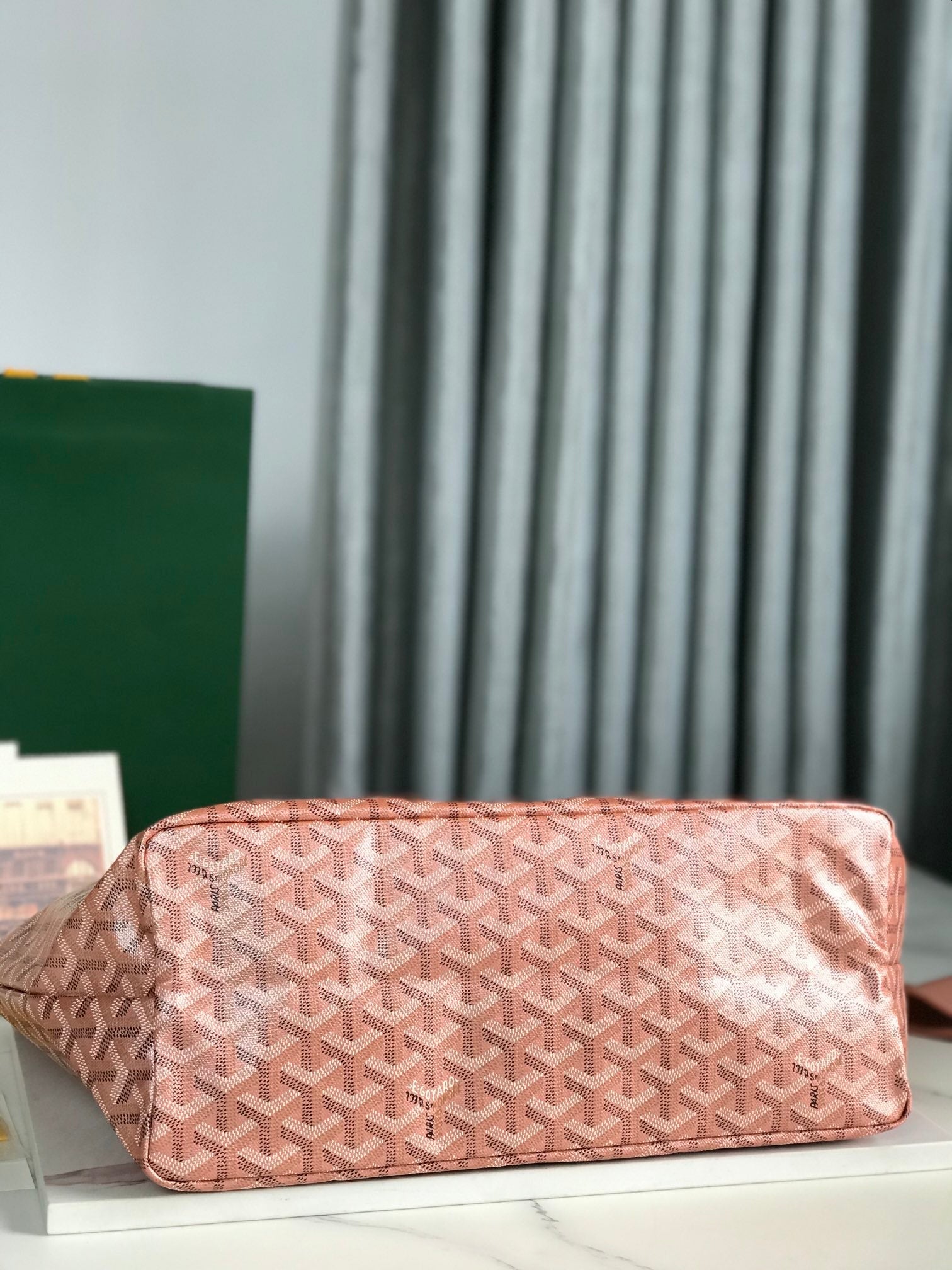 Goyard Saint Louis Pm 34cm Manhattan Pink Goyardine Canvas And Calfskin