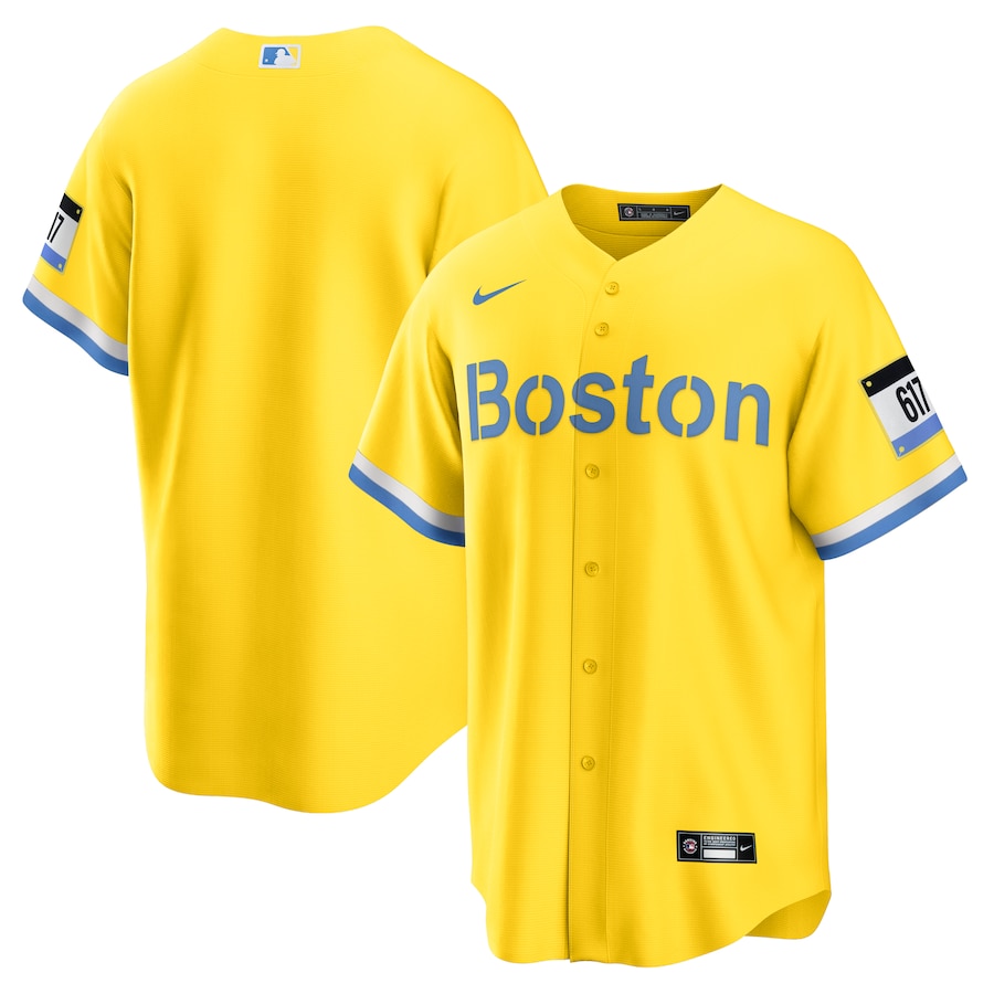 Boston Red Sox City Connect Jersey Gold/Light Blue