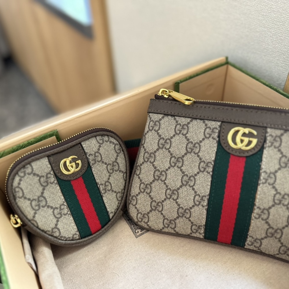 Gucci Ophidia Heart Utility Belt Beige Ebony Gg Supreme 20cm 698805 96iwg 8745gg