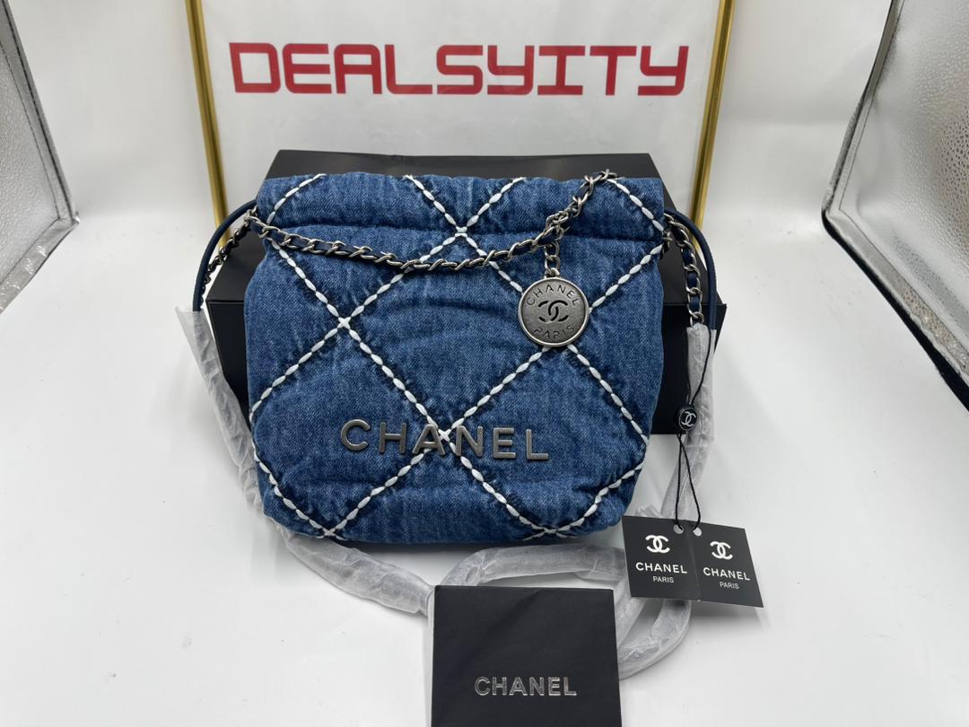 Chanel 22 Mini Handbag in Stitched Denim