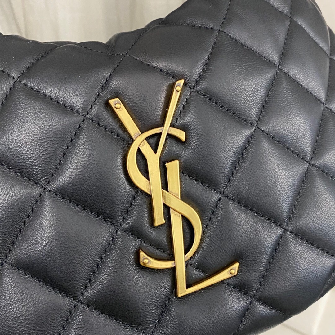 Saint Laurent Icarino Icare Mini Black Lambskin Hobo Bag 22cm/8.7 in