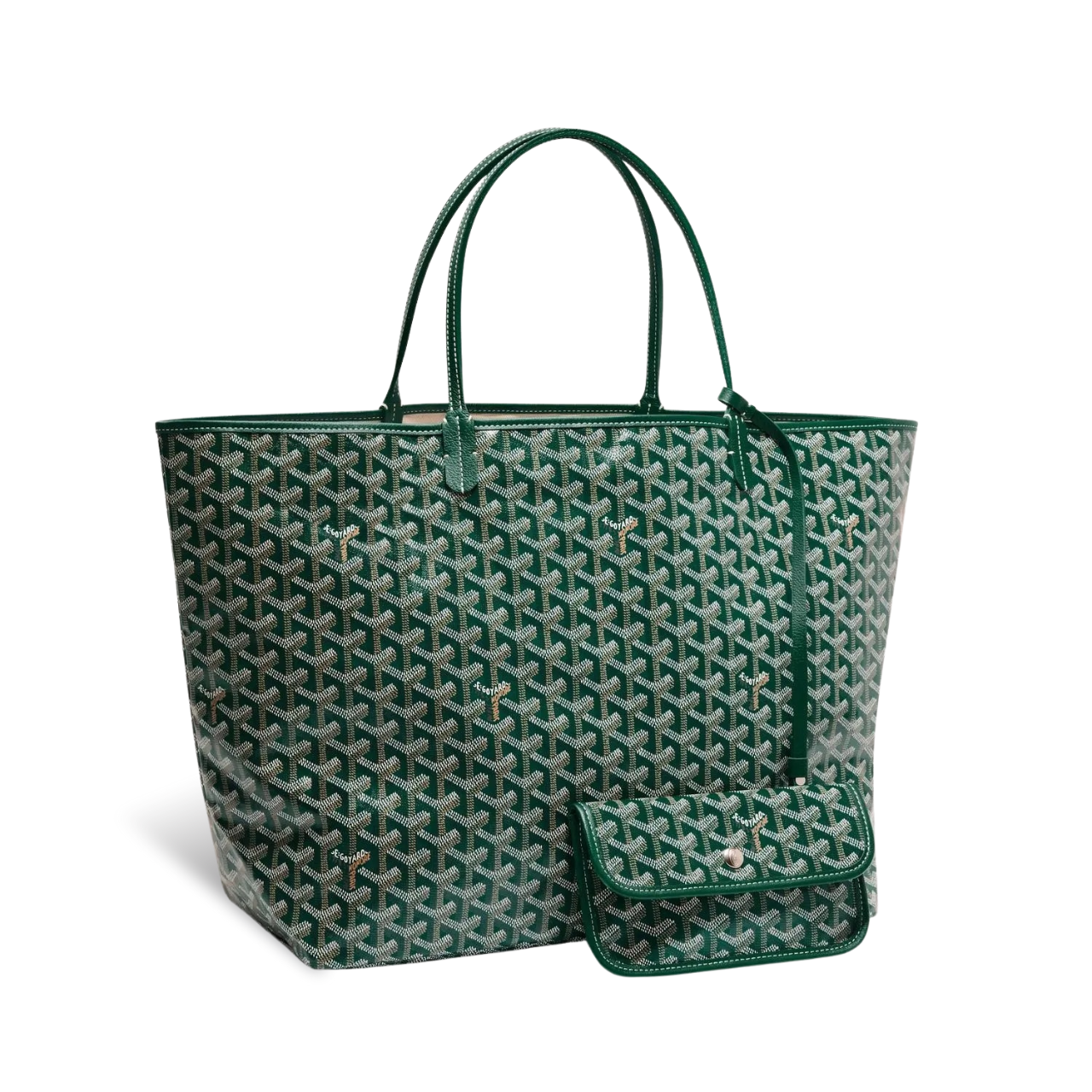 Goyard Saint Louis Gm Bag 40Cm Green Canvas Chevroches Calfskin