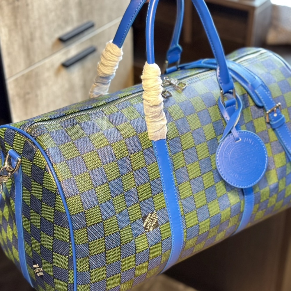 Louis Vuitton Keepall Bandoulière Blue Green 45cm