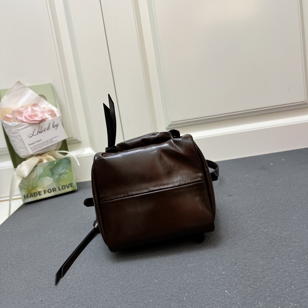 Prada Dangle Top Handle Mini Bag Brown 14Cm