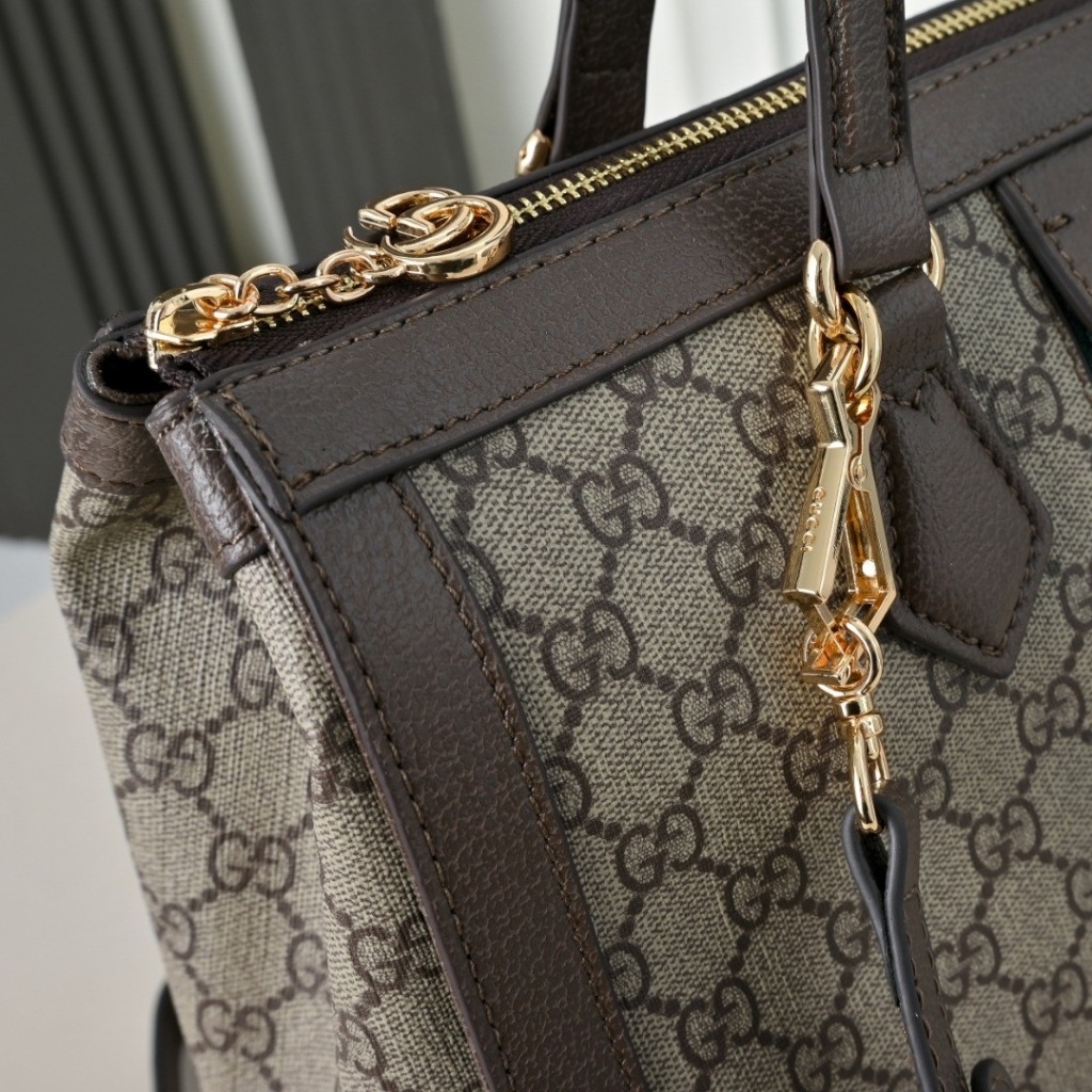 Gucci Ophidia Medium Tote Bag Beige Ebony 33Cm 524537 K05NB 8745