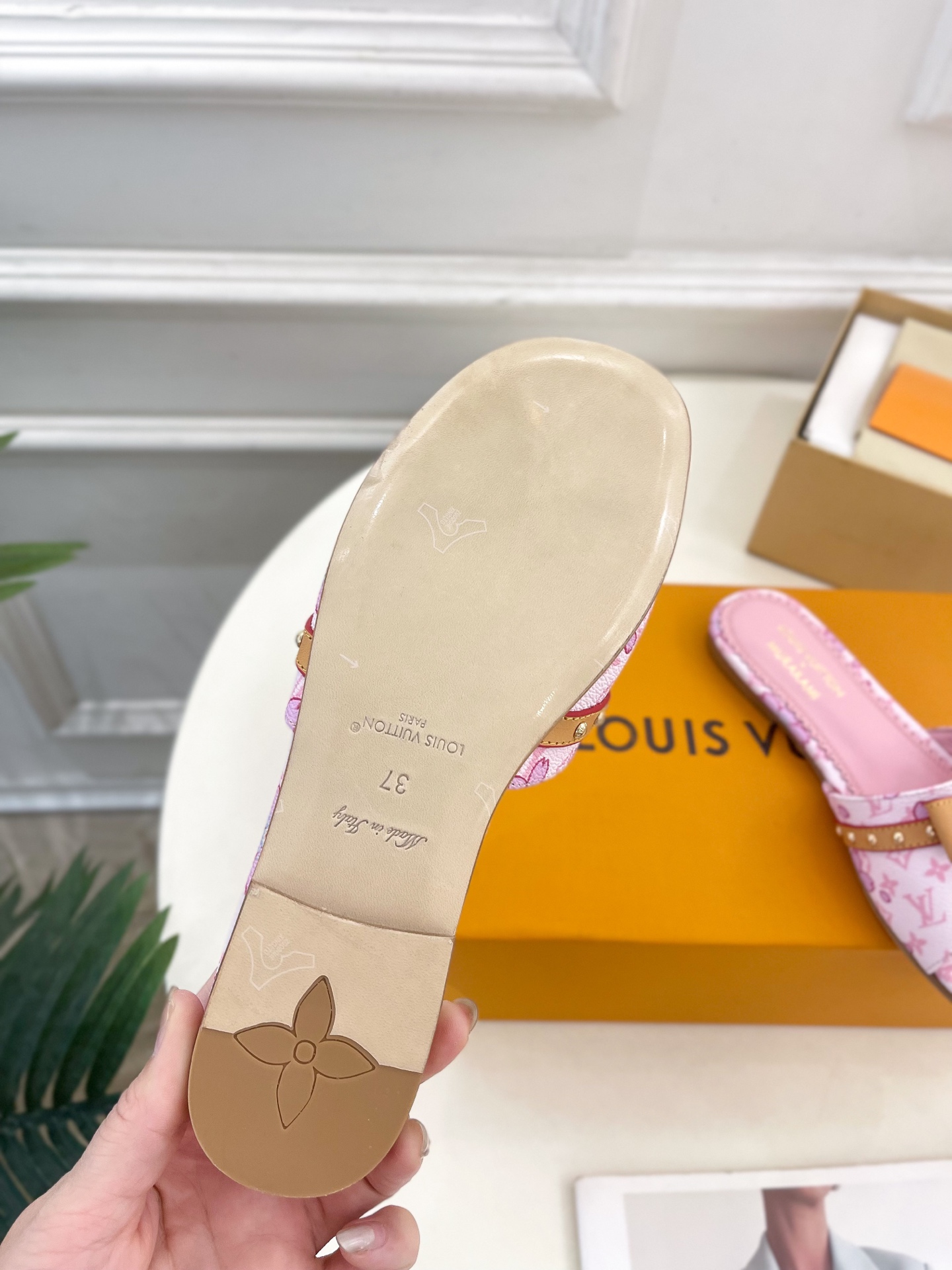 Louis Vuitton x Takashi Murakami Cherry Blossom Flat Slide Sandal