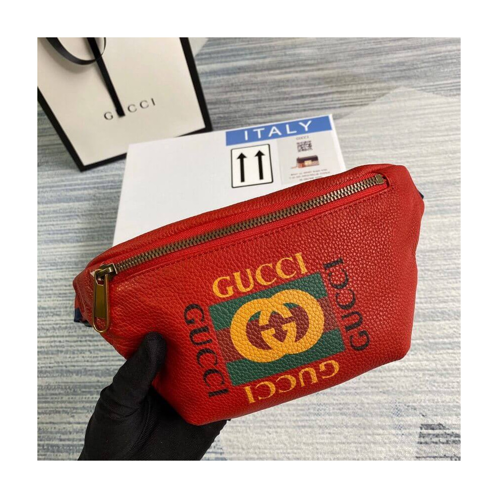 Gucci Coco Capitán Print Belt Bag Red