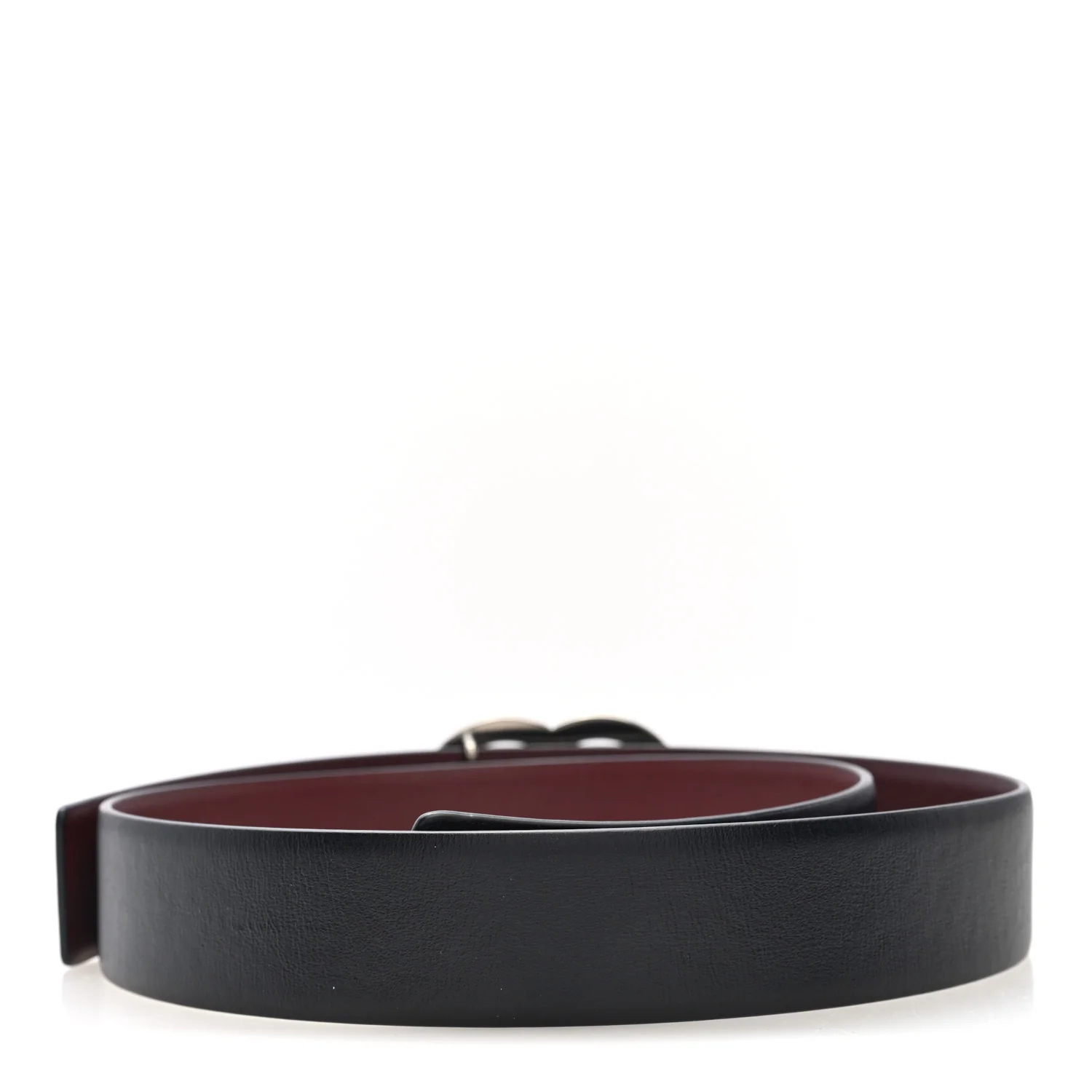 Calfskin CC Reversible Belt 70 Black Burgundy