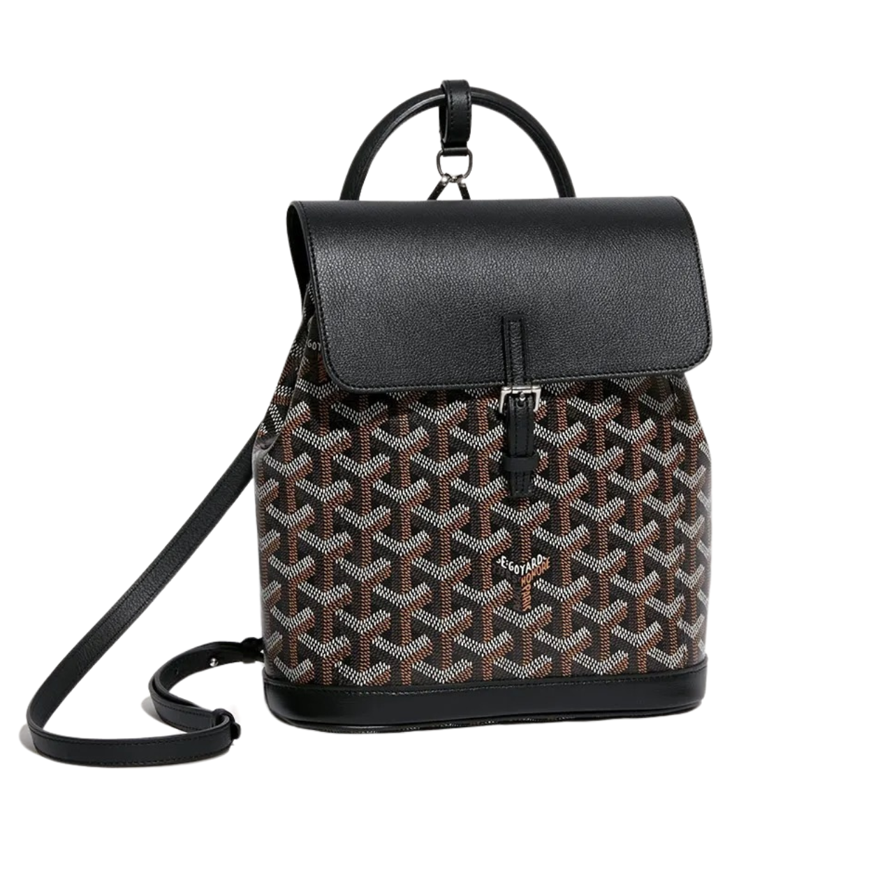 Goyard Alpin Mini Backpack 21cm Black Lambskin And Goyardine Canvas